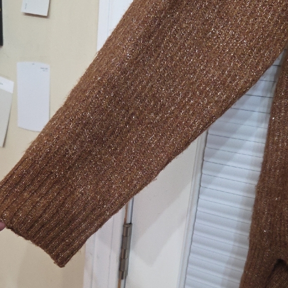 Nine West Women's V-Neck Brown Tunic Sweater - Picture 3 of 6